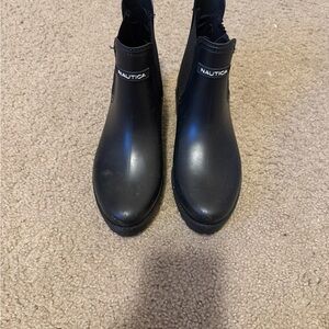 Nautica Women's Black Short Chelsea Rain Booties